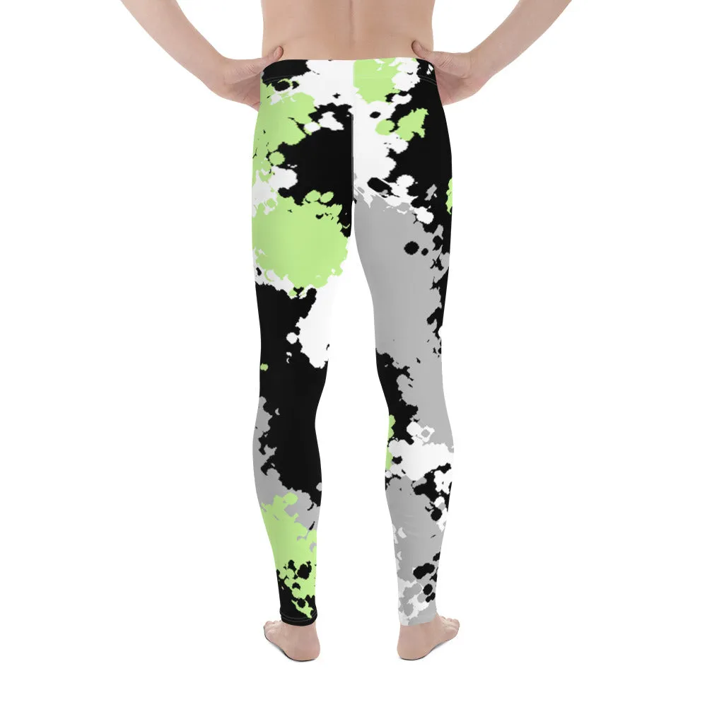 Agender Pride Men's Leggings Yoga Pants in Camo