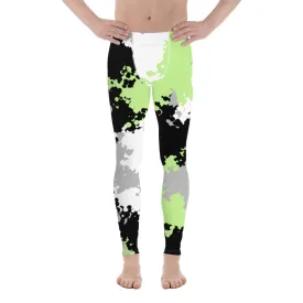 Agender Pride Men's Leggings Yoga Pants in Camo