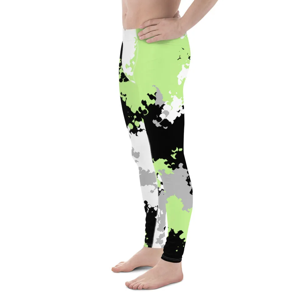 Agender Pride Men's Leggings Yoga Pants in Camo