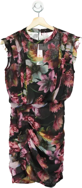 AllSaints Black Floral Hali Ahiahi Dress UK 6