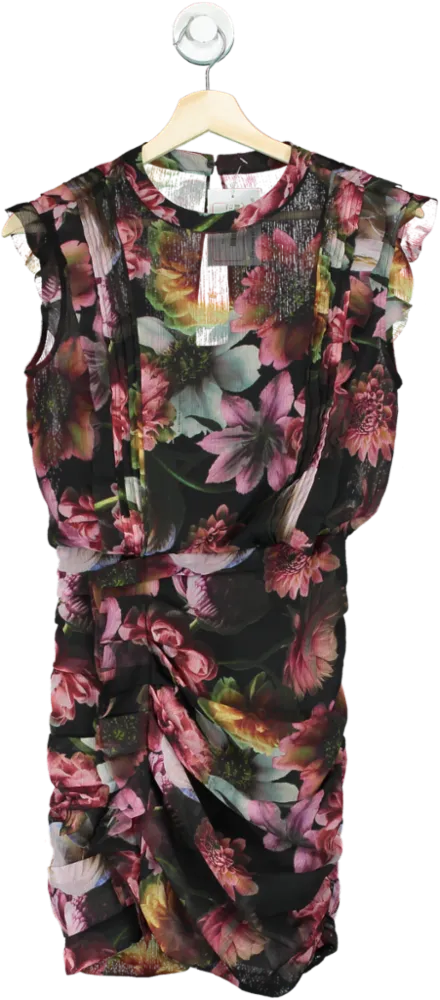 AllSaints Black Floral Hali Ahiahi Dress UK 6