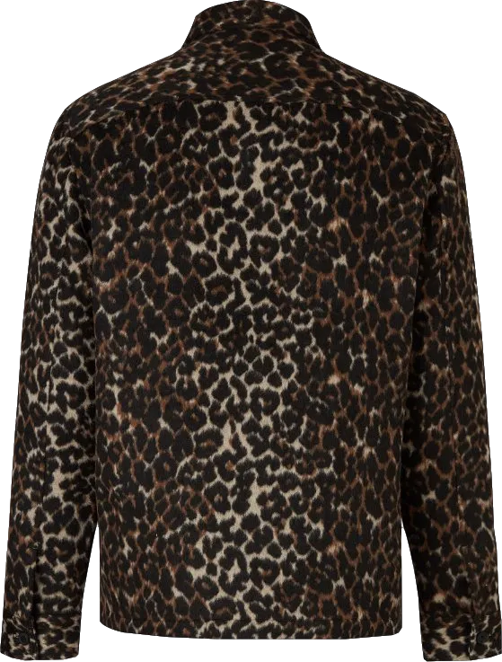 AllSaints Brown Wool Blend Laurier Leopard Shirt BNWT UK M