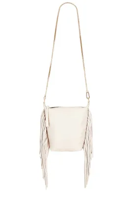 ALLSAINTS Evaline Fringe Crossbody, white