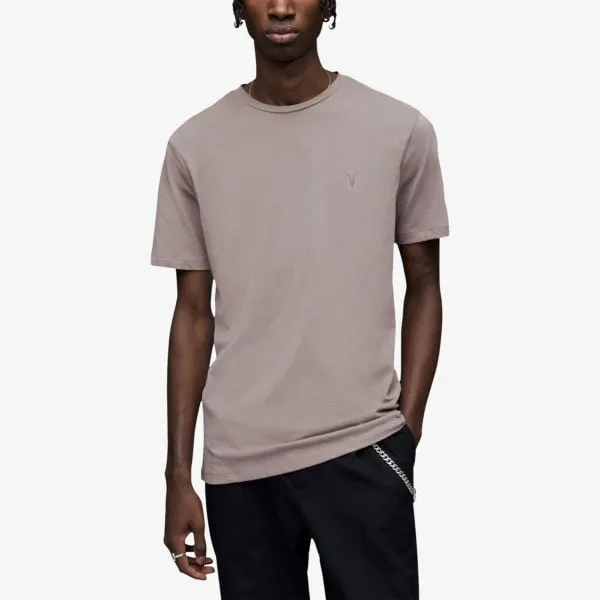 Allsaints Tonic Cotton Jersey Crew Tee, Gray