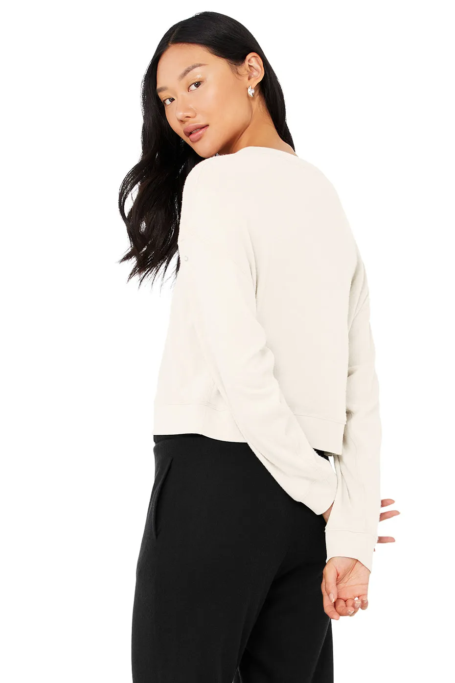 Alolux Soho Cropped Henley - Ivory