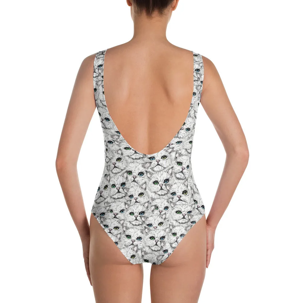 Angora Faces One-Piece Swimsuit