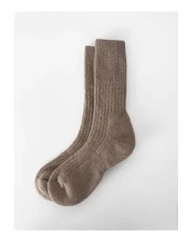 Angora Wool Thermal Socks - Beige