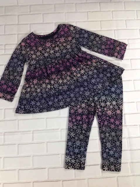 Baby Gap Navy Print Snowflakes 2 Piece Set