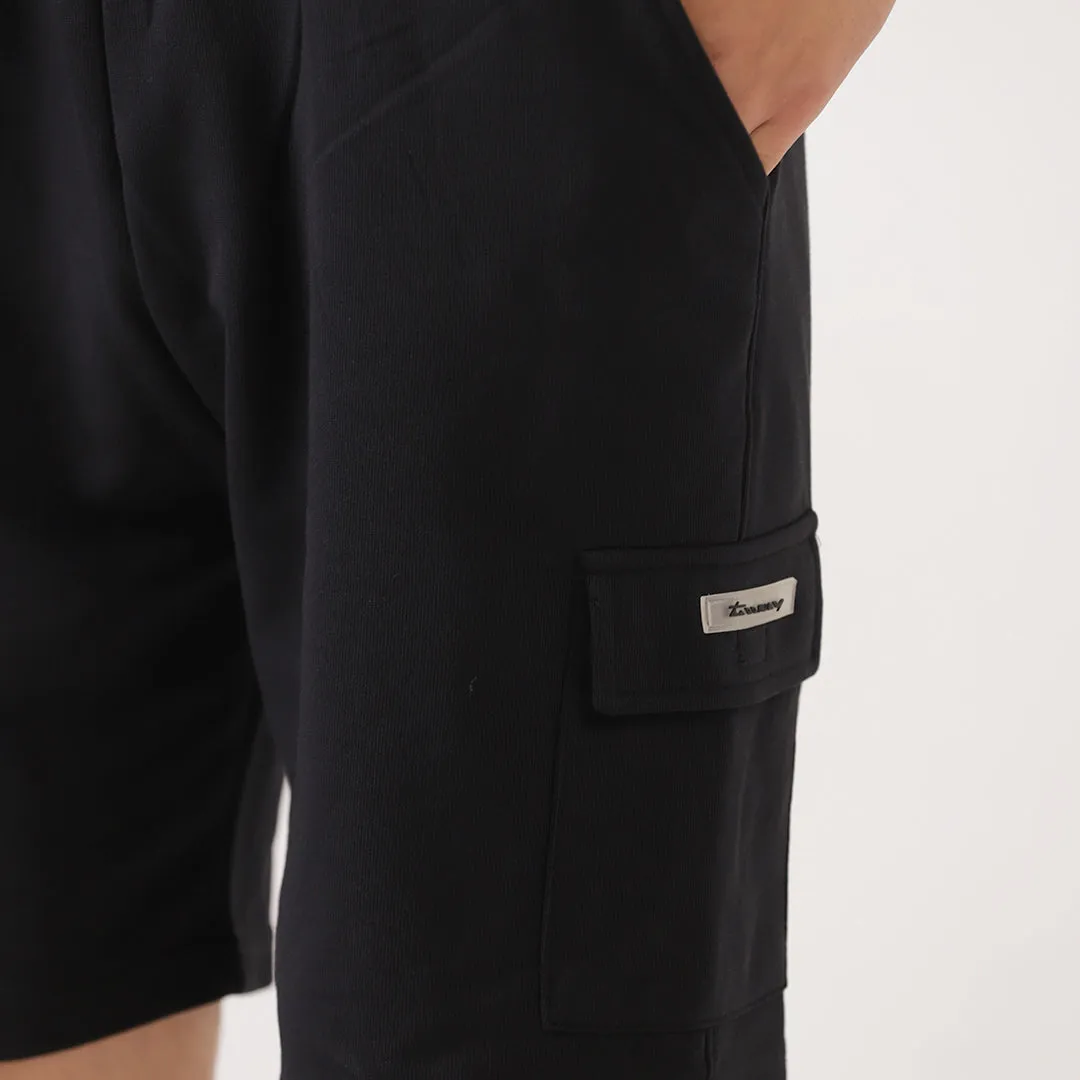 Black Cargo Relax Fit Shorts