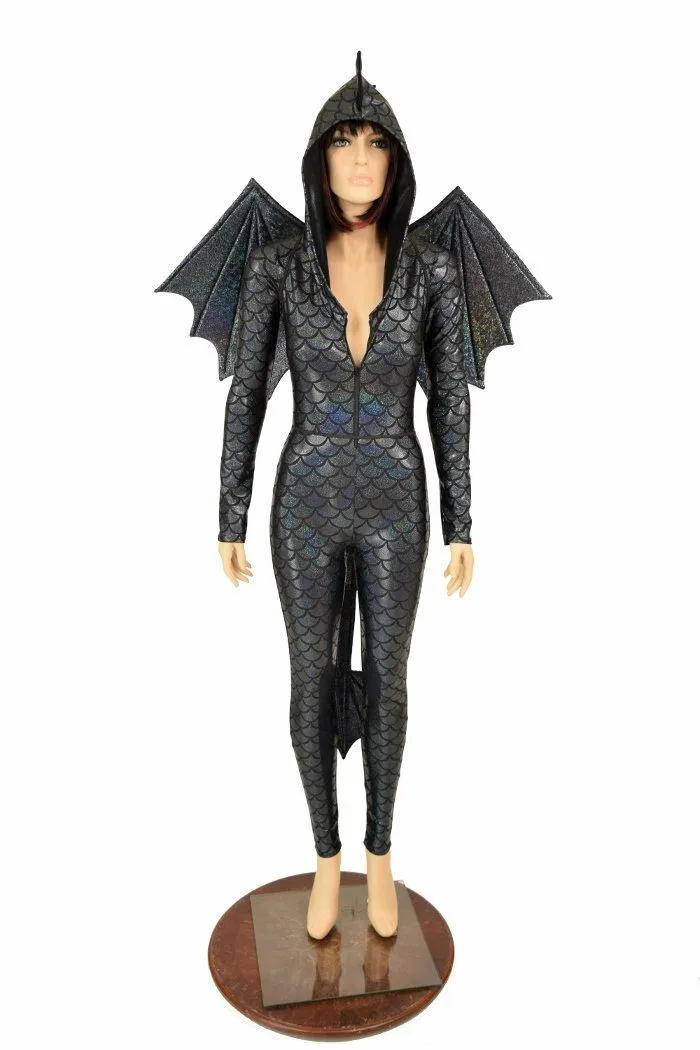 Black Dragon Catsuit ( Wings and Tail!)