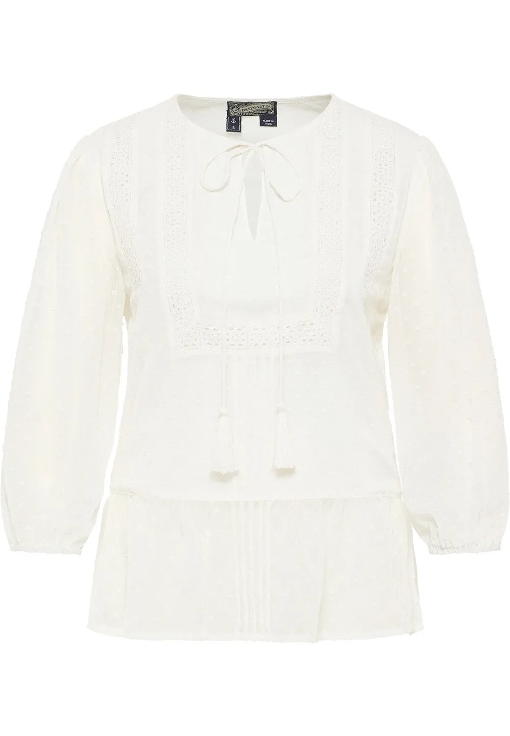 Blouse DreiMaster, white wool