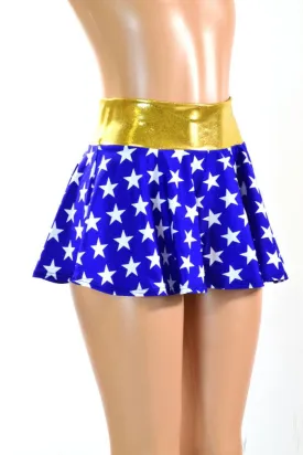 Blue & White Star Circle Skirt