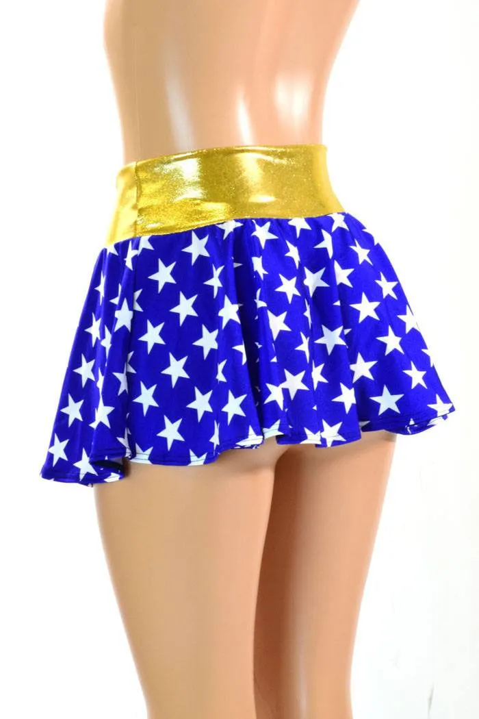 Blue & White Star Circle Skirt