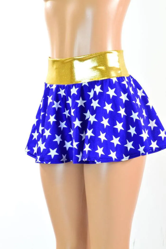 Blue & White Star Circle Skirt