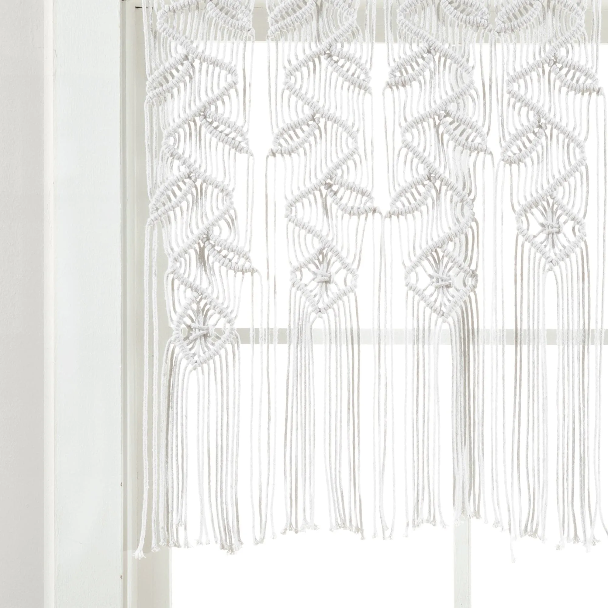 Boho Macrame Leaf Cotton Valance