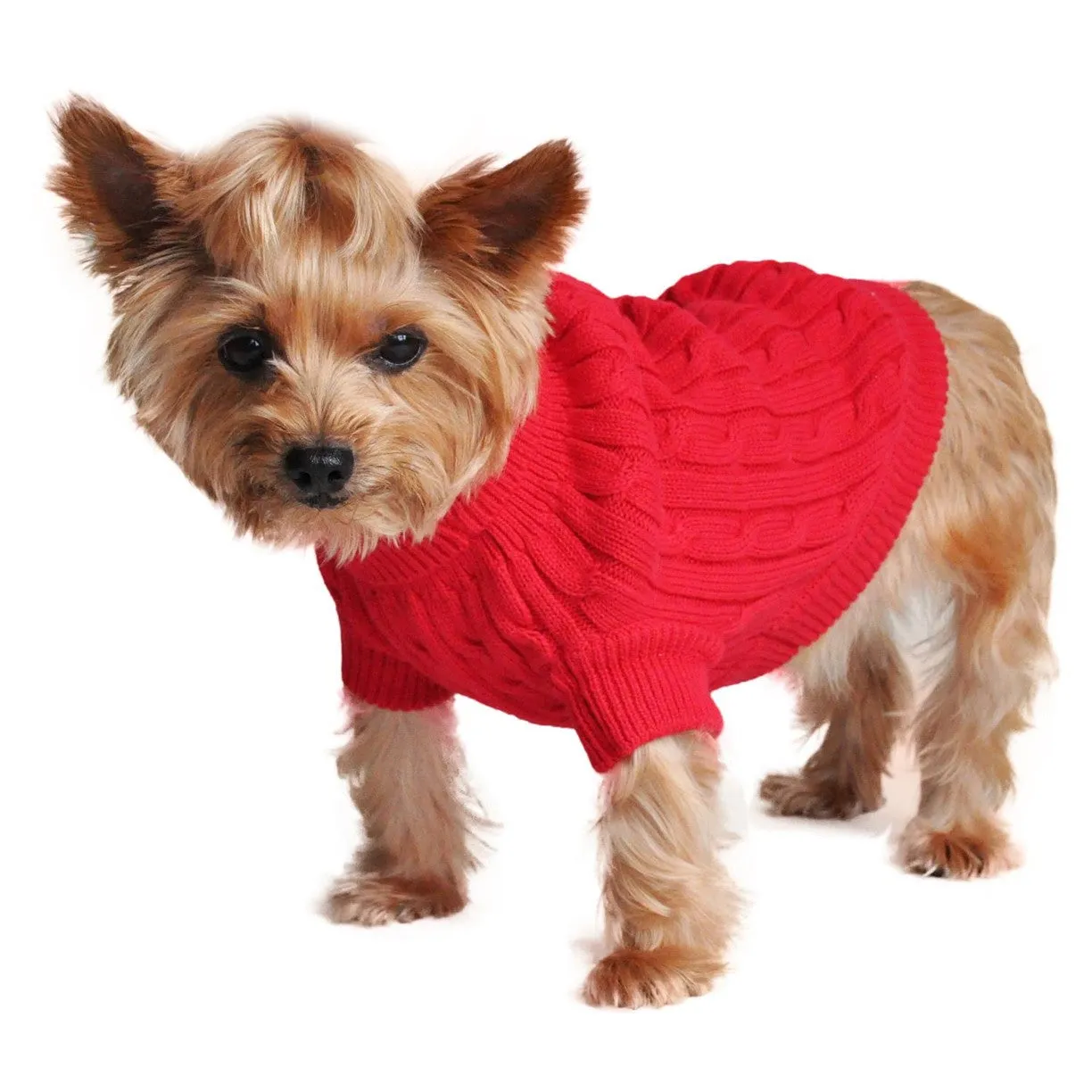 Combed Cotton Cable Knit Hypoallergenic Dog Sweaters