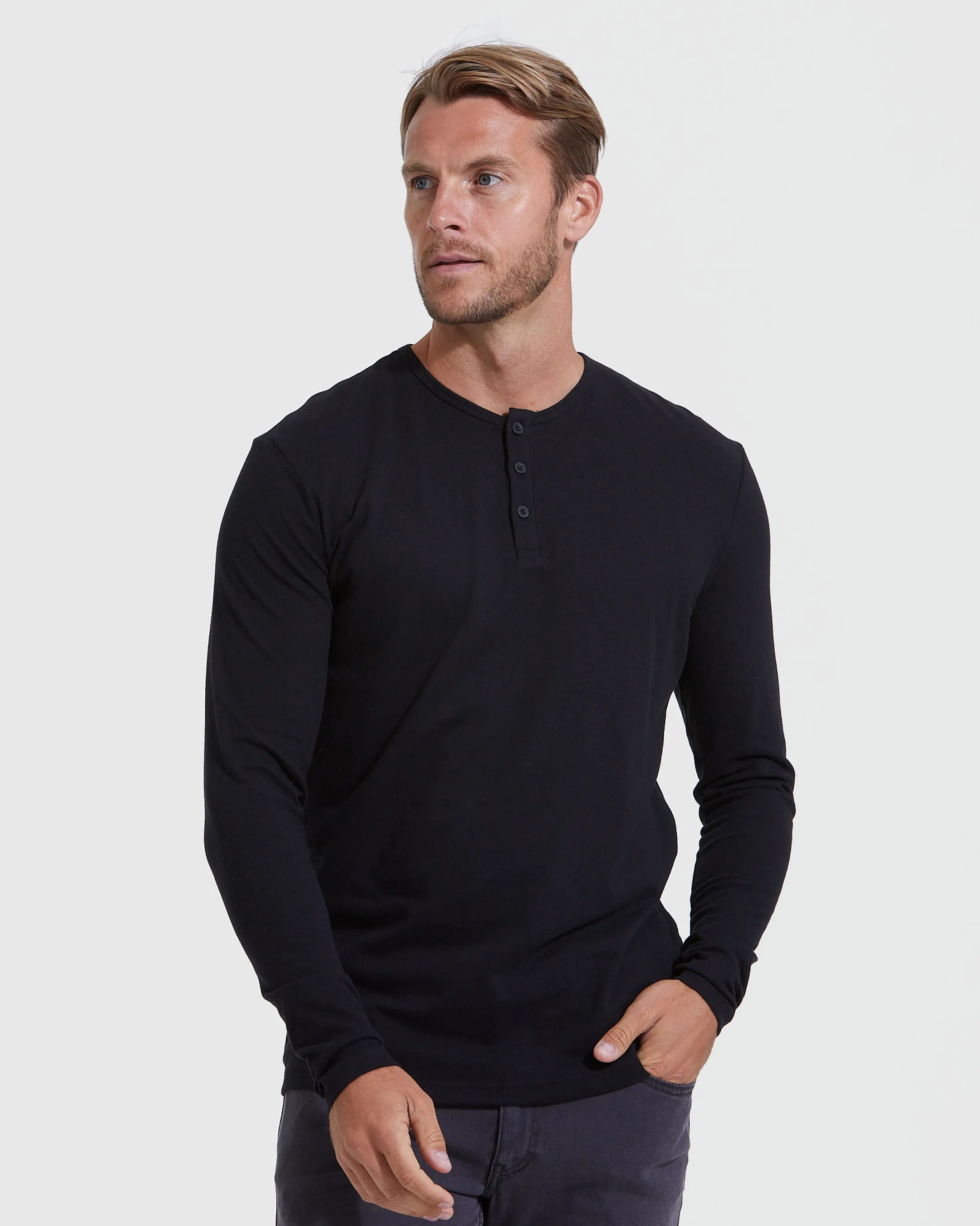 Dark Tones Long Sleeve Henley 3-Pack