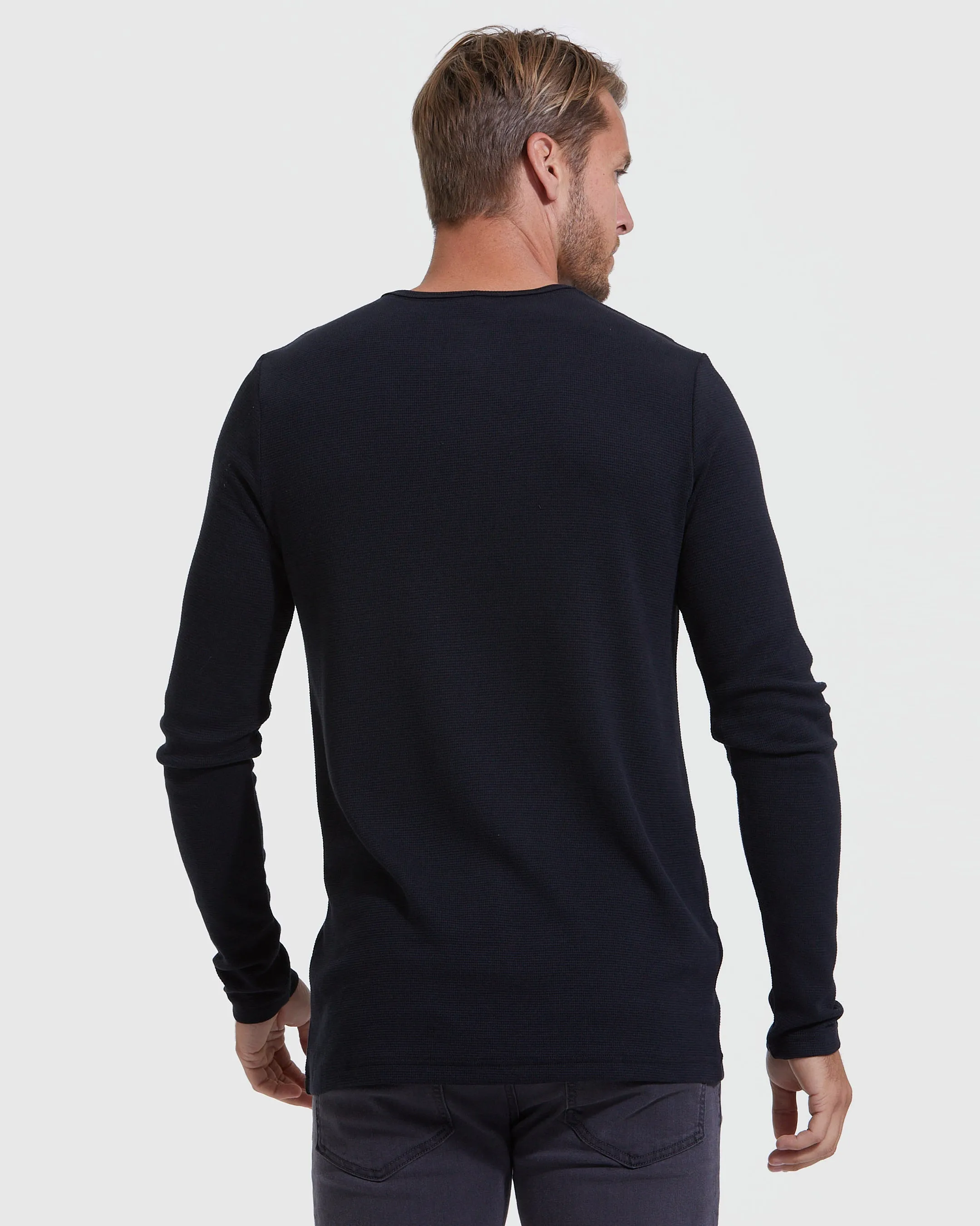 Dark Waffle Long Sleeve Henley 3-Pack