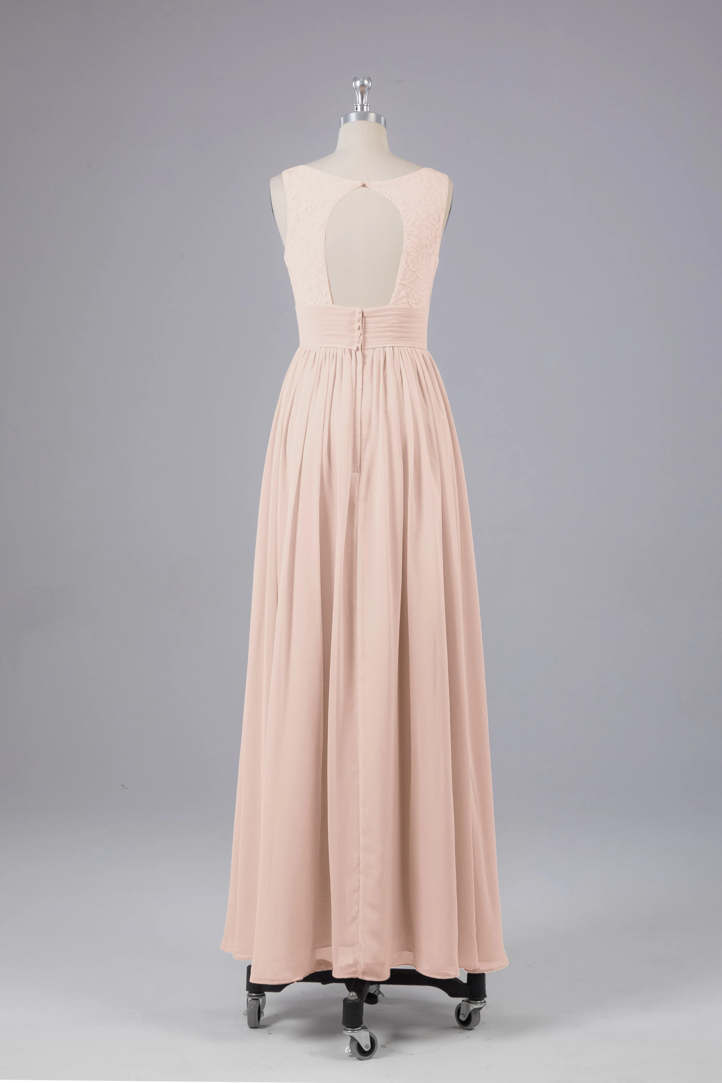 Elegant A-line V Neck Straps Chiffon Bridesmaid Dresses