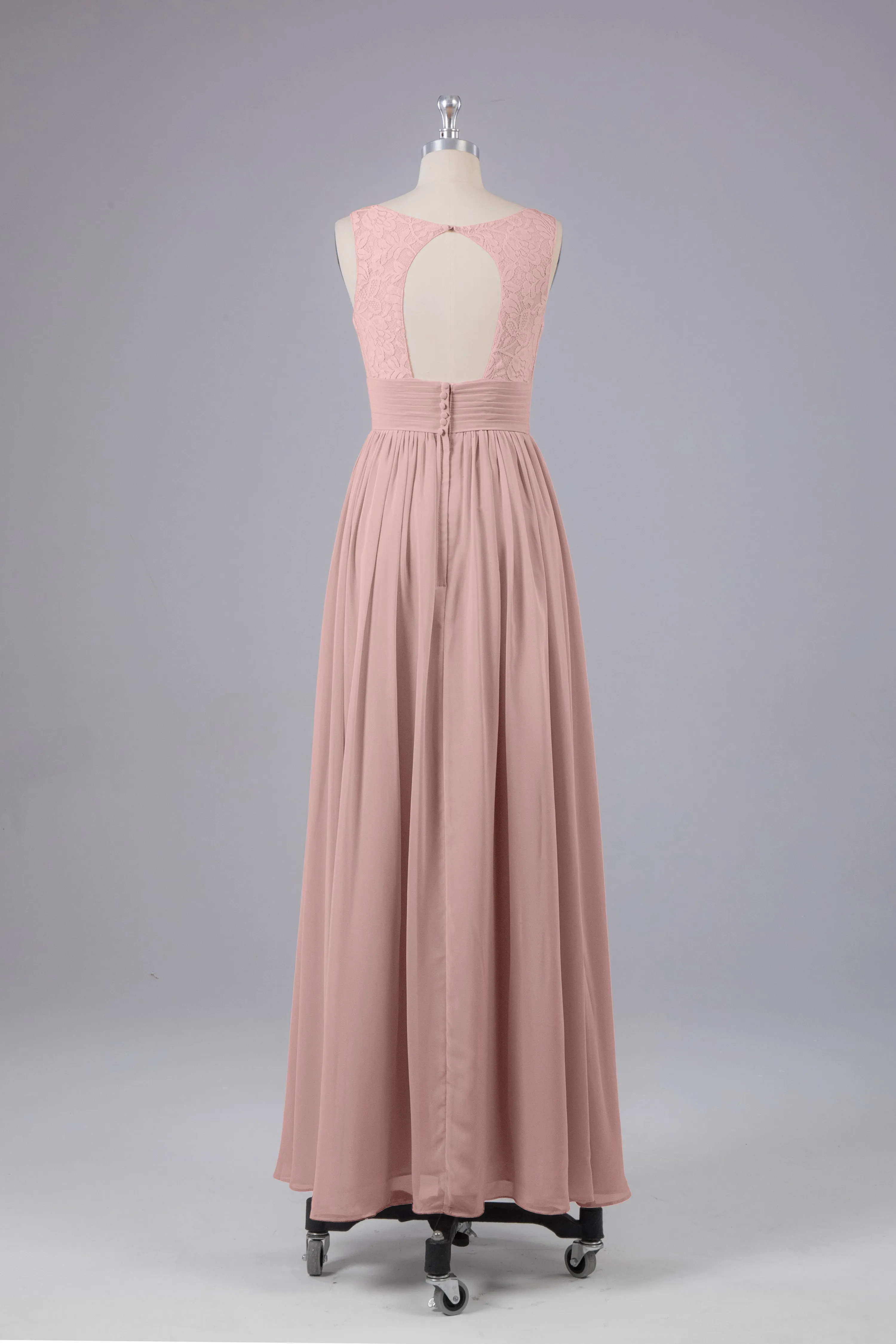 Elegant A-line V Neck Straps Chiffon Bridesmaid Dresses