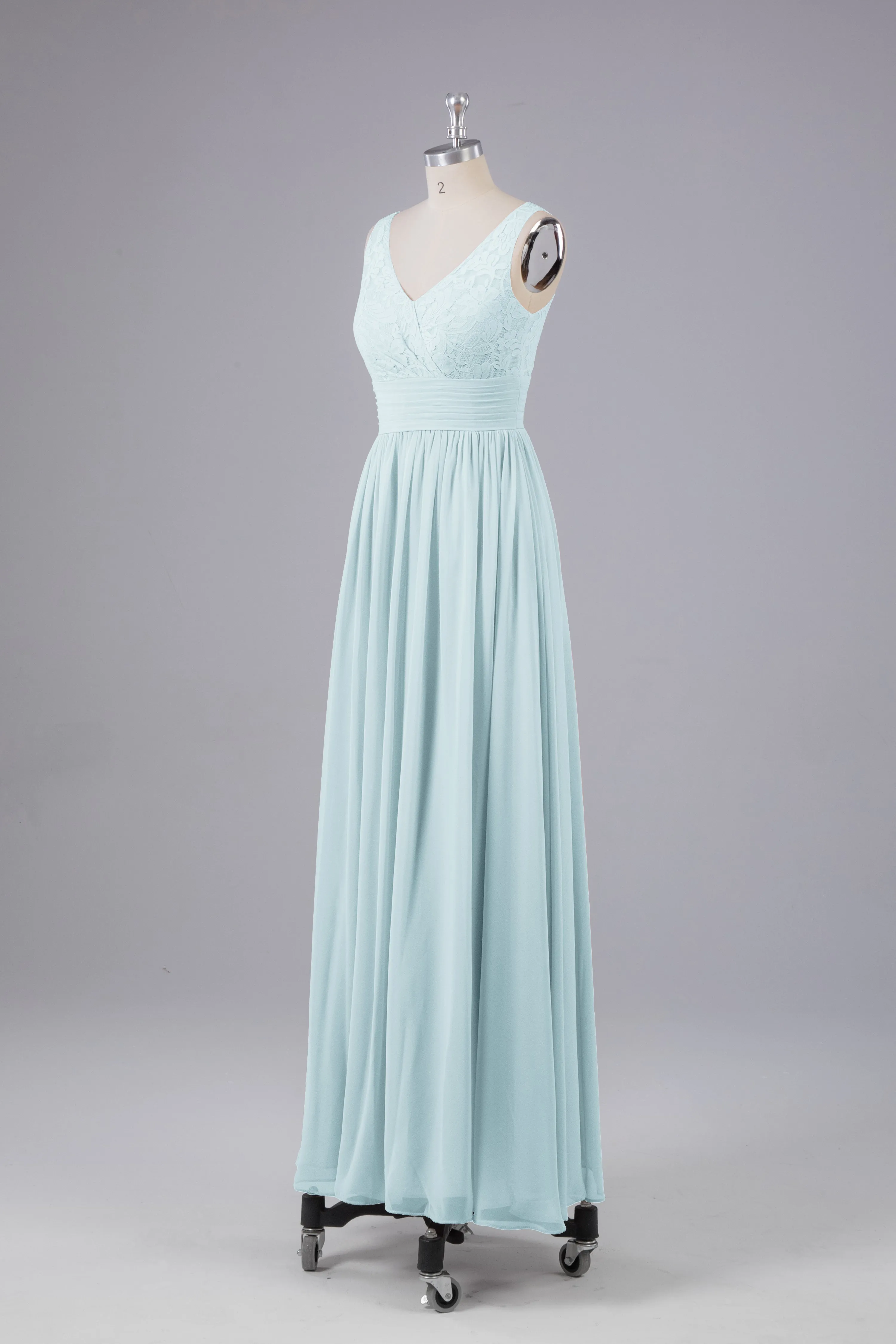 Elegant A-line V Neck Straps Chiffon Bridesmaid Dresses