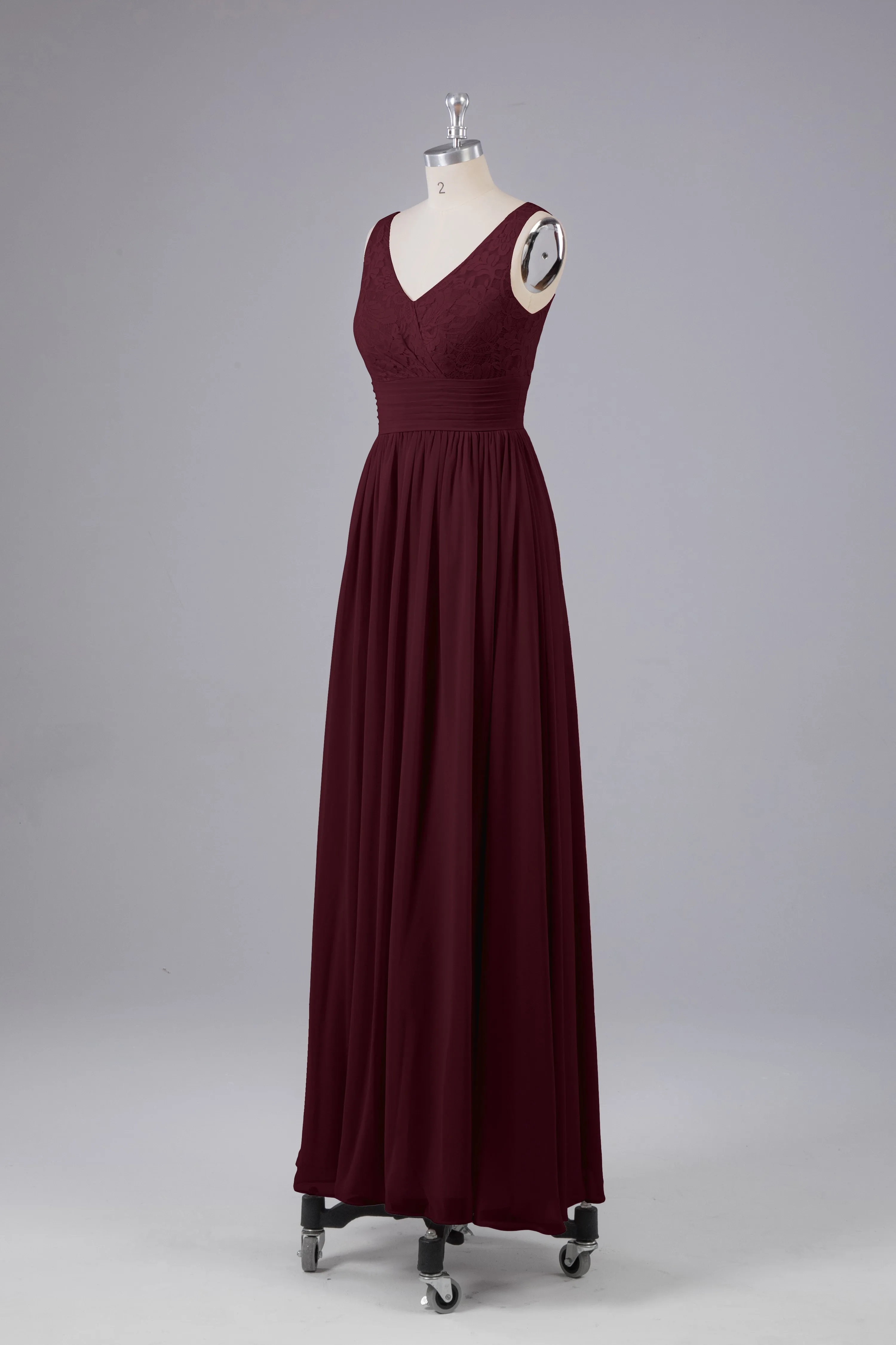 Elegant A-line V Neck Straps Chiffon Bridesmaid Dresses