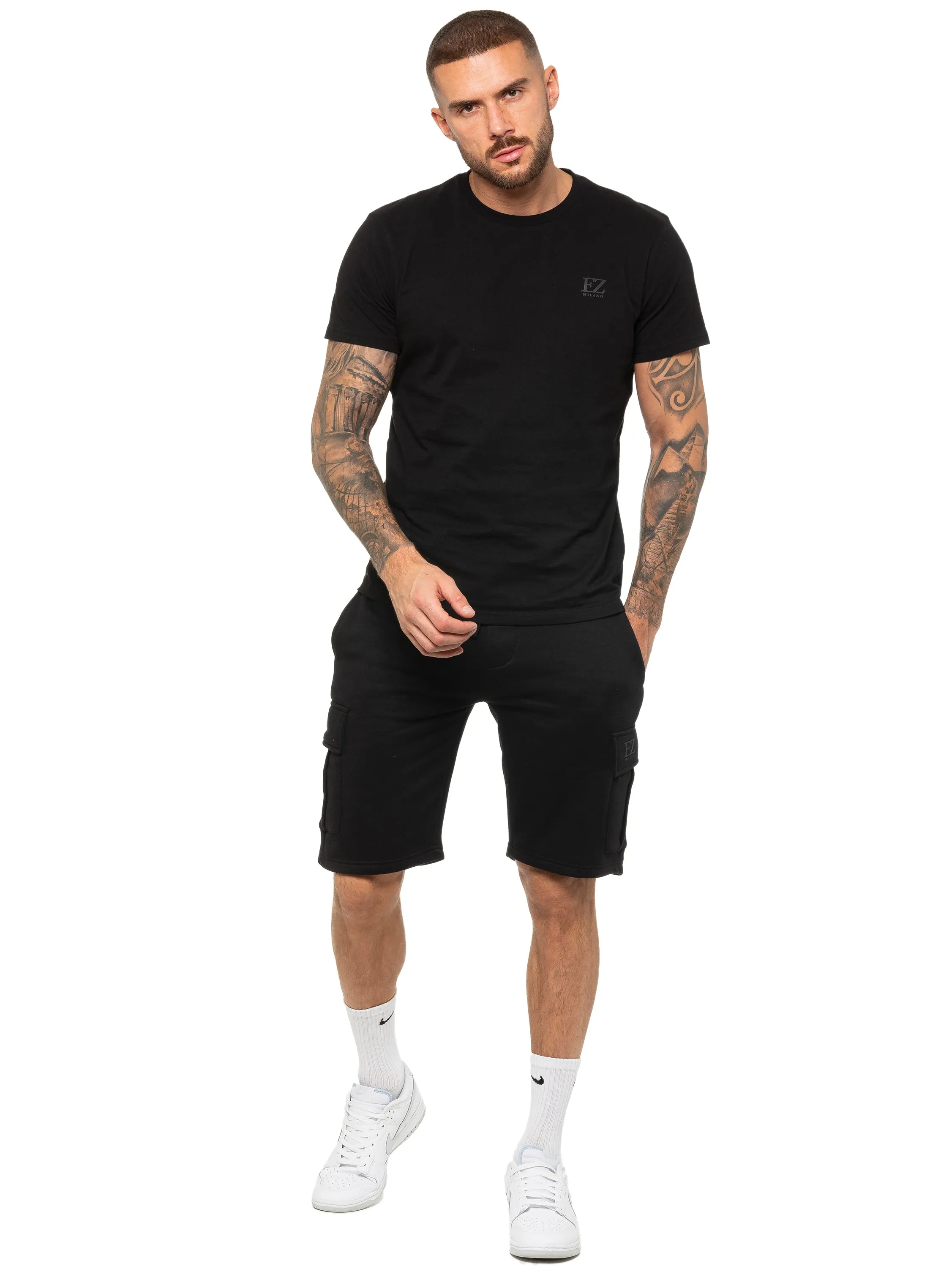 Enzo | Mens T-Shirt Tracksuit Set With Shorts