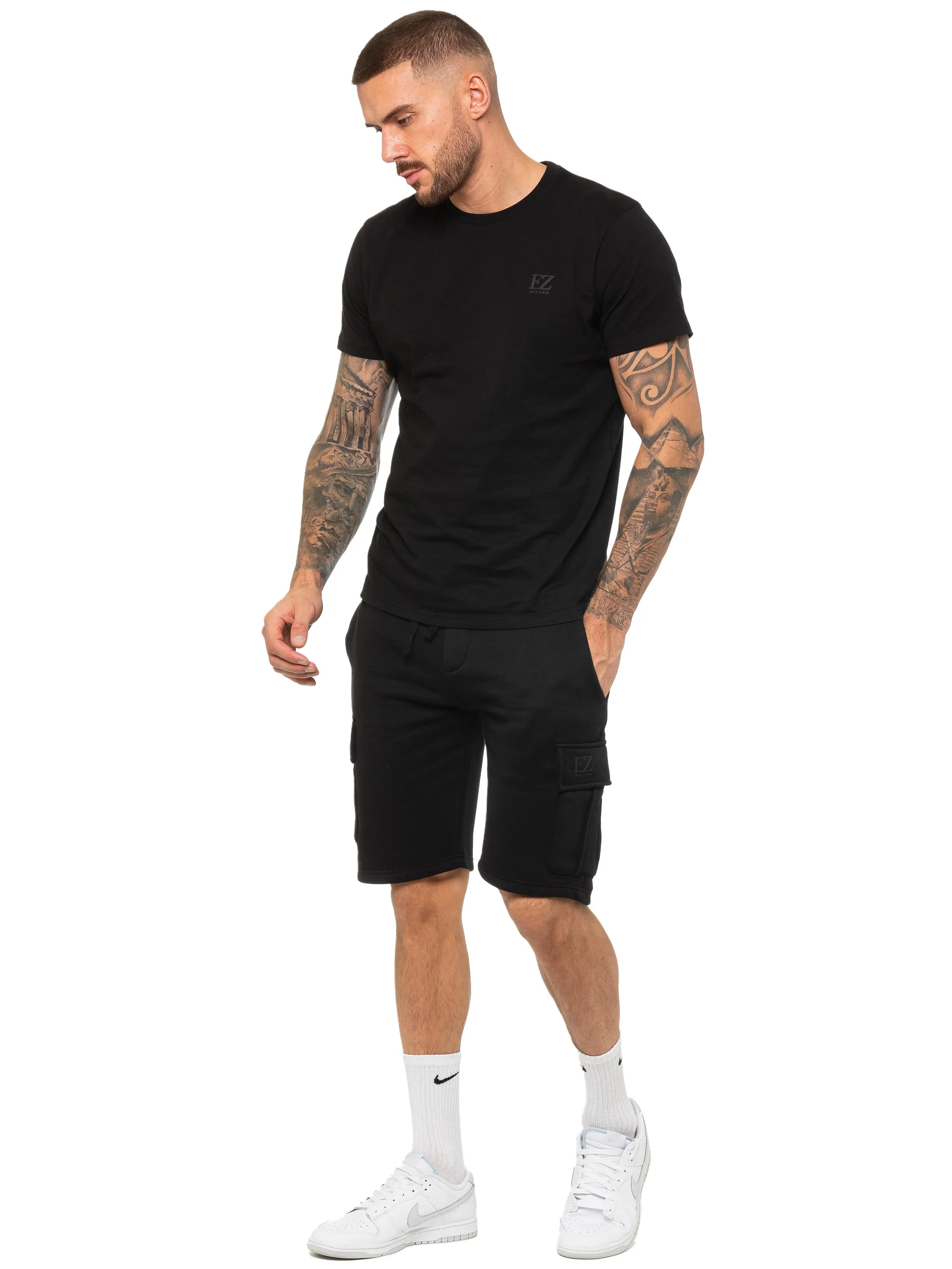 Enzo | Mens T-Shirt Tracksuit Set With Shorts