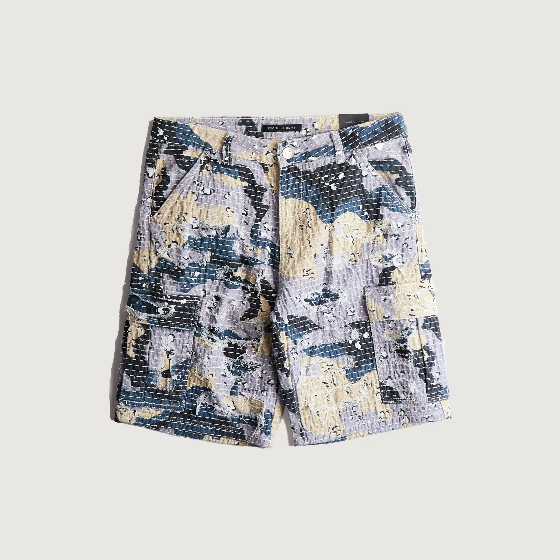 Harajuko Boro Denim Cargo Short