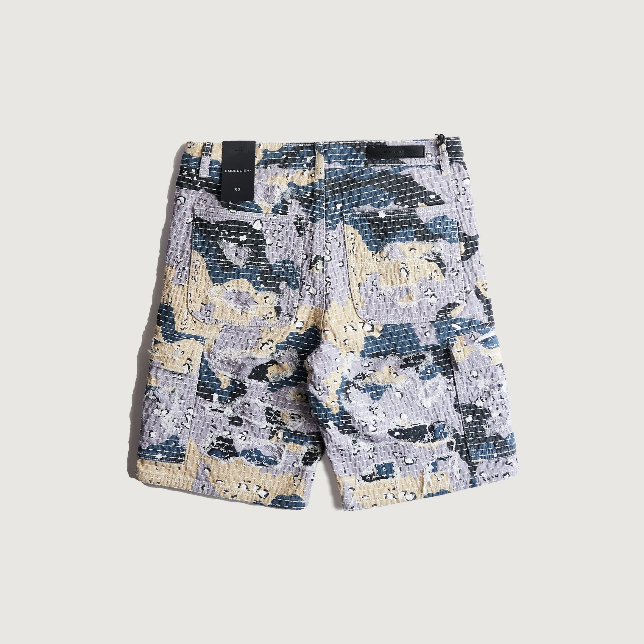 Harajuko Boro Denim Cargo Short