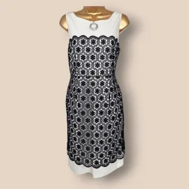 Hobbs Navy & White Lace Dress UK 12 US 8 EU 40