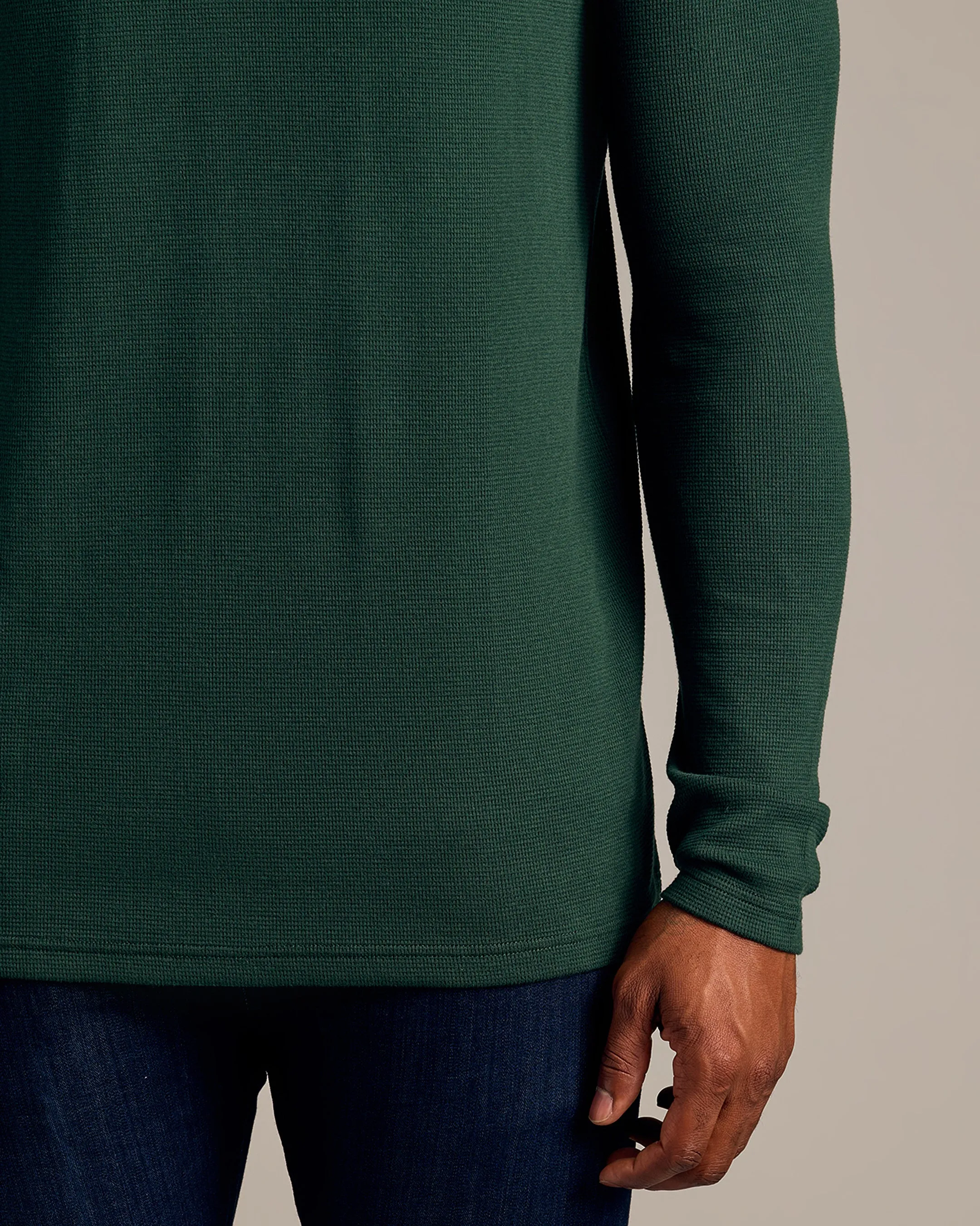 Kale Tall Waffle Long Sleeve Henley