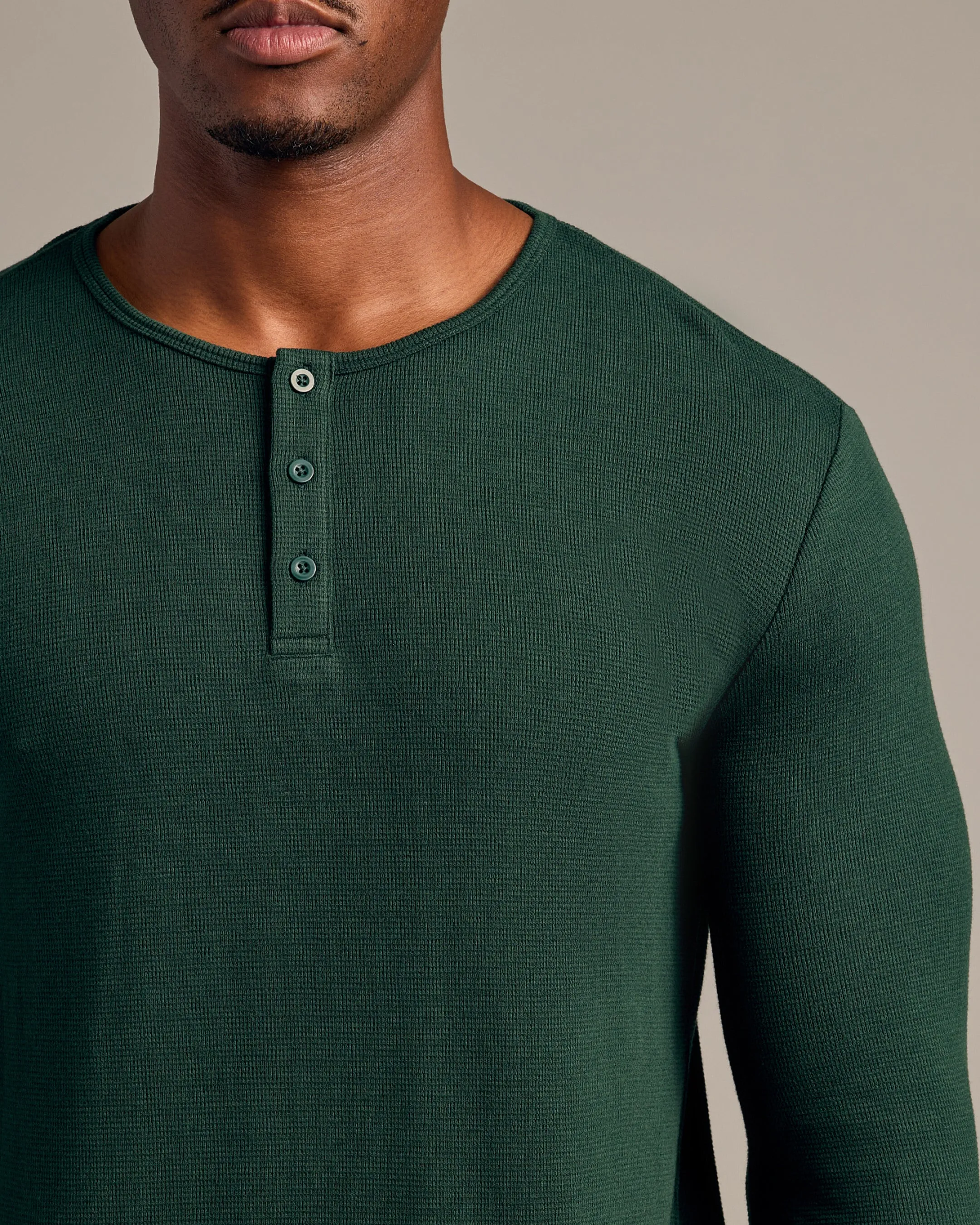 Kale Tall Waffle Long Sleeve Henley