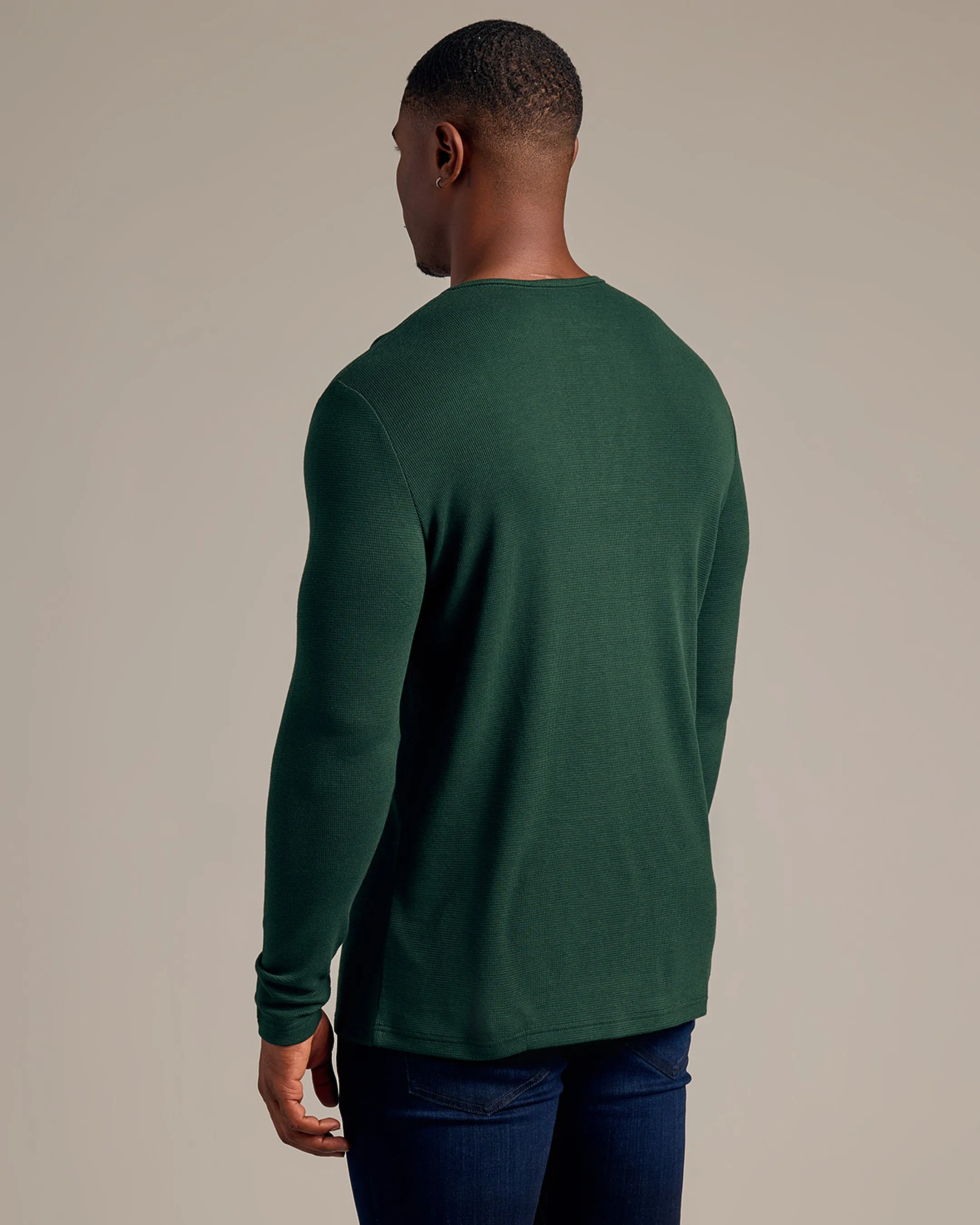 Kale Tall Waffle Long Sleeve Henley