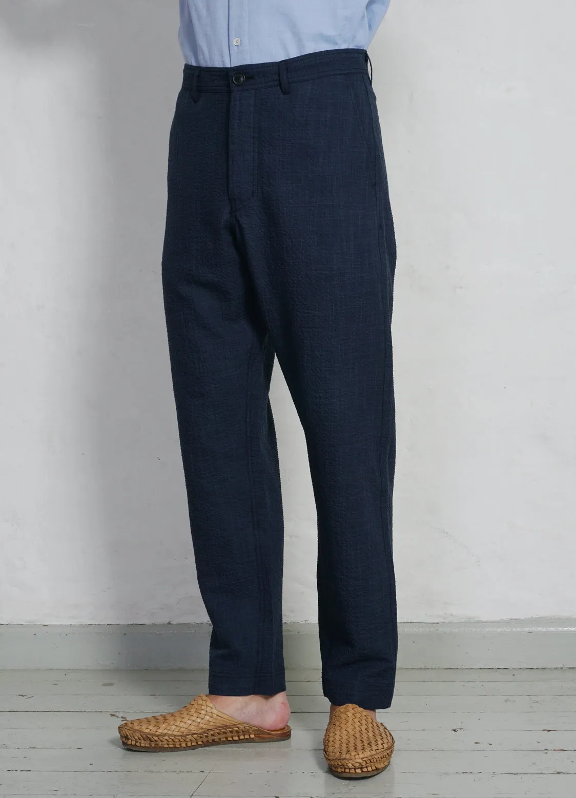 KEN | Wide Cut Trousers | Crinkle Blue