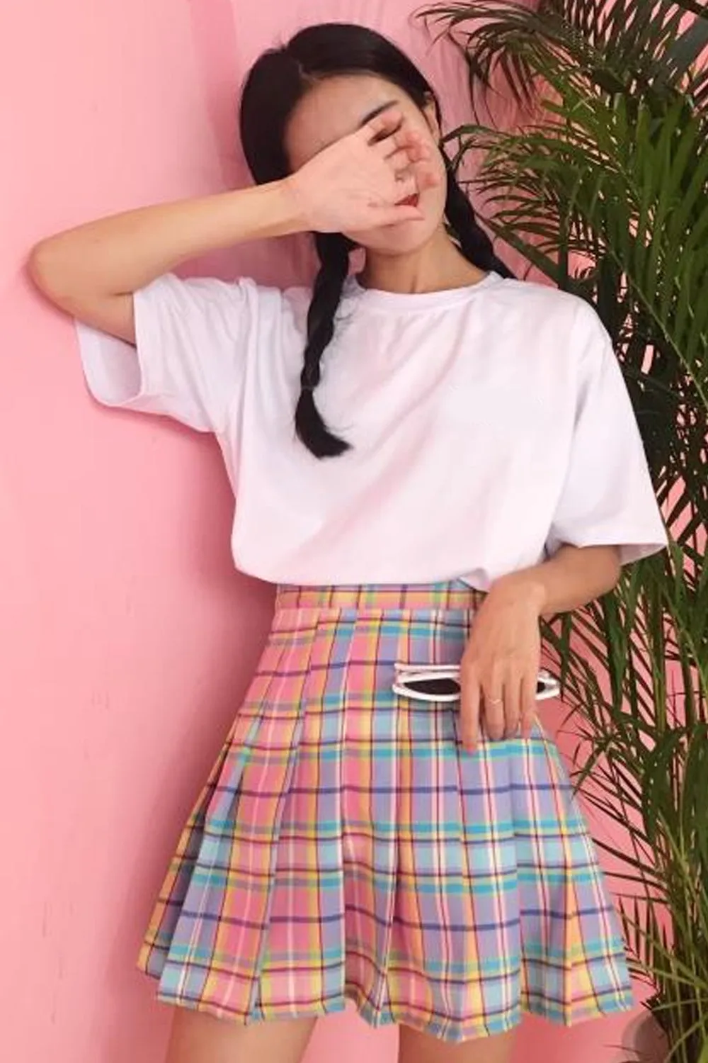 KittenAlarm - High Waist Cute Pastel Rainbow Mini Skirts