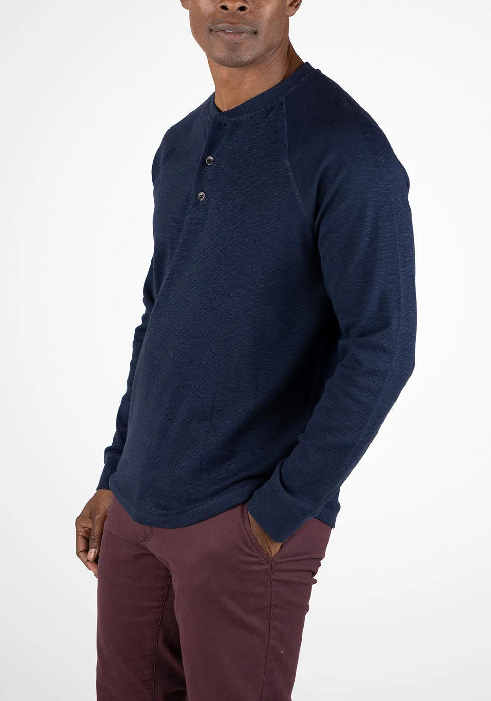 Lightweight Stretch Waffle Henley