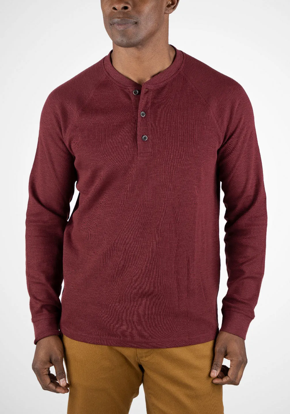 Lightweight Stretch Waffle Henley