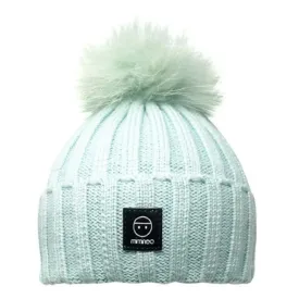 miminoo mint angora classic hat with removable vegan pom