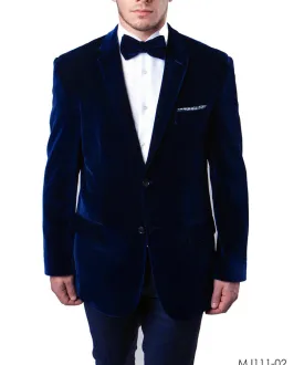 Navy 2-Button Men's Velvet Jacket