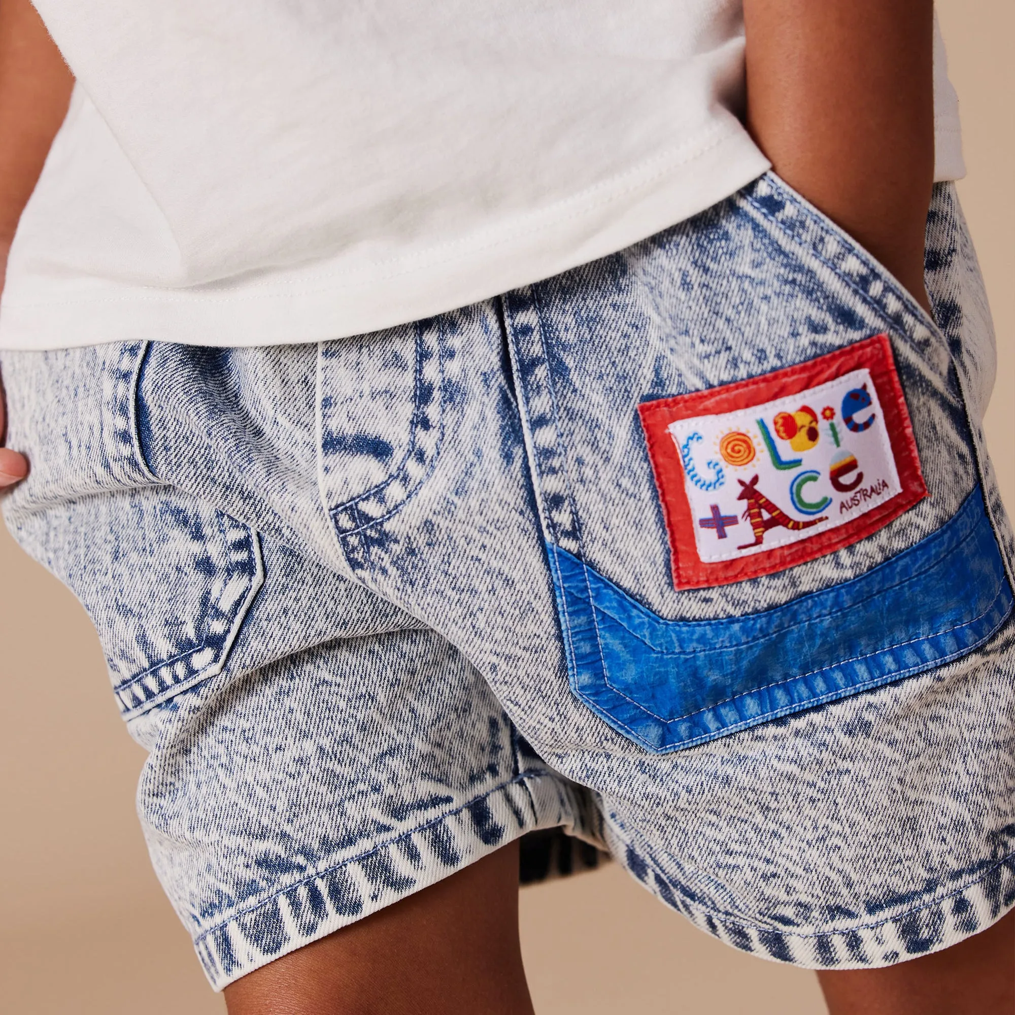 Noah Colour Pop Cargo Denim Shorts