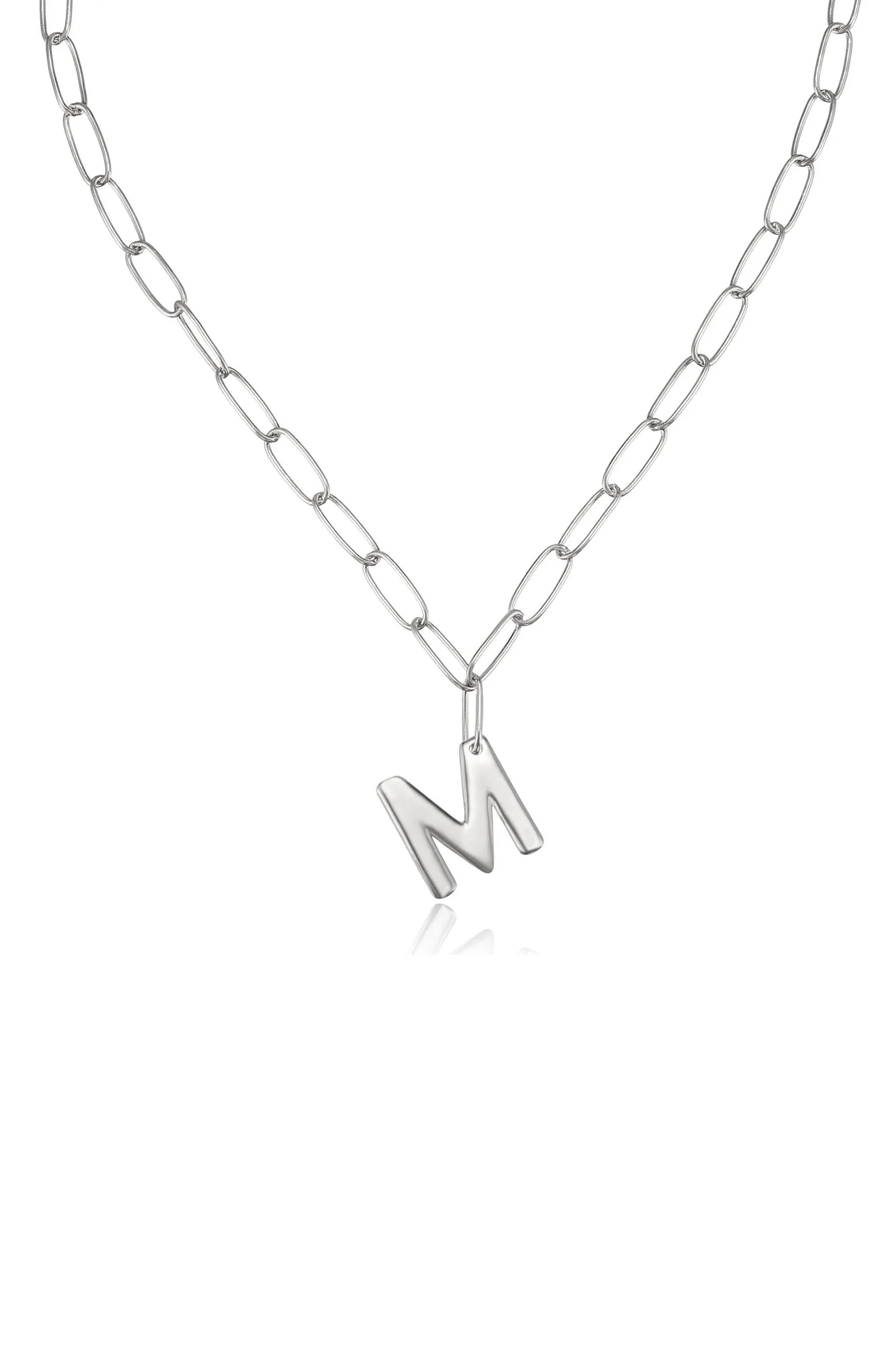 Paperclip Link Initial Necklace