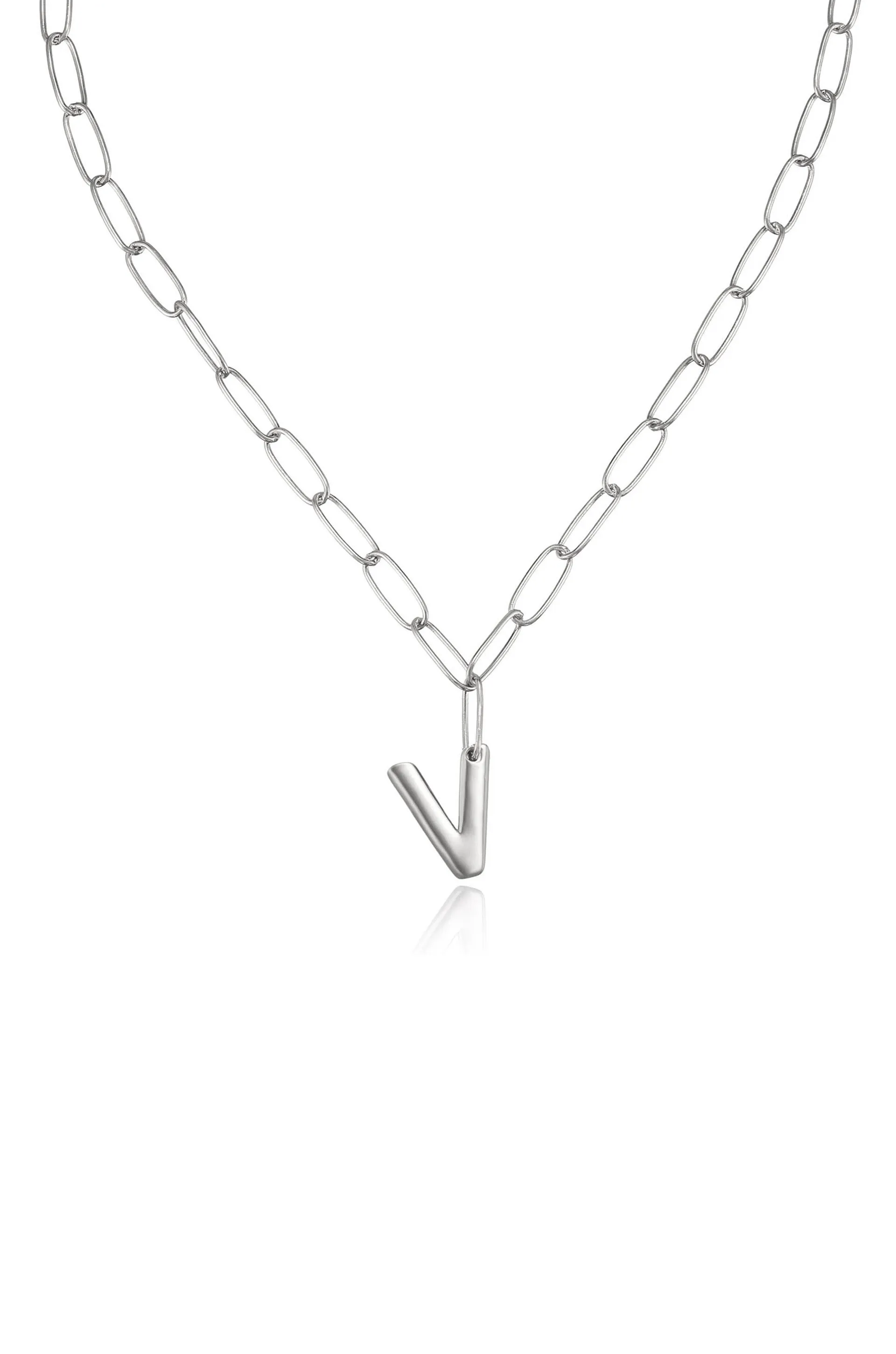 Paperclip Link Initial Necklace