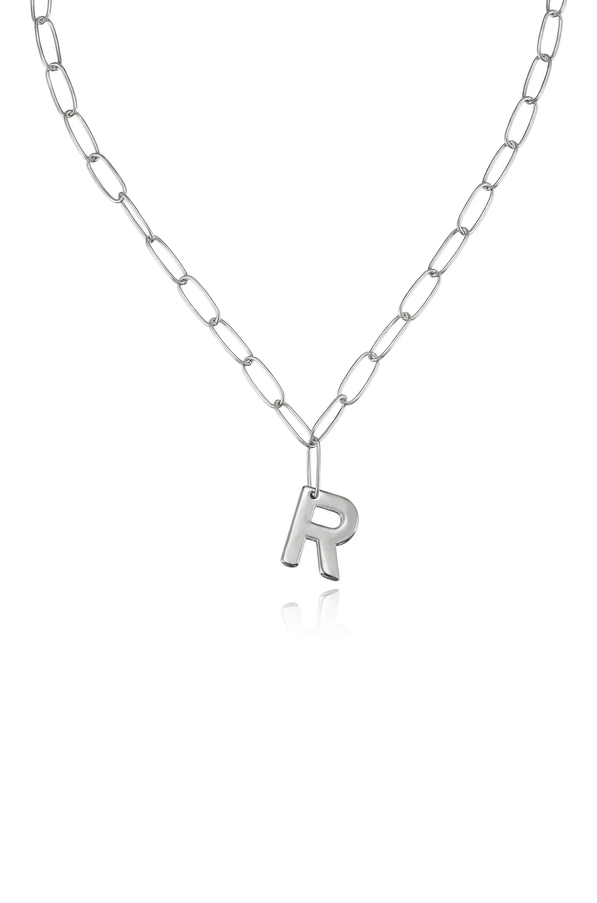 Paperclip Link Initial Necklace