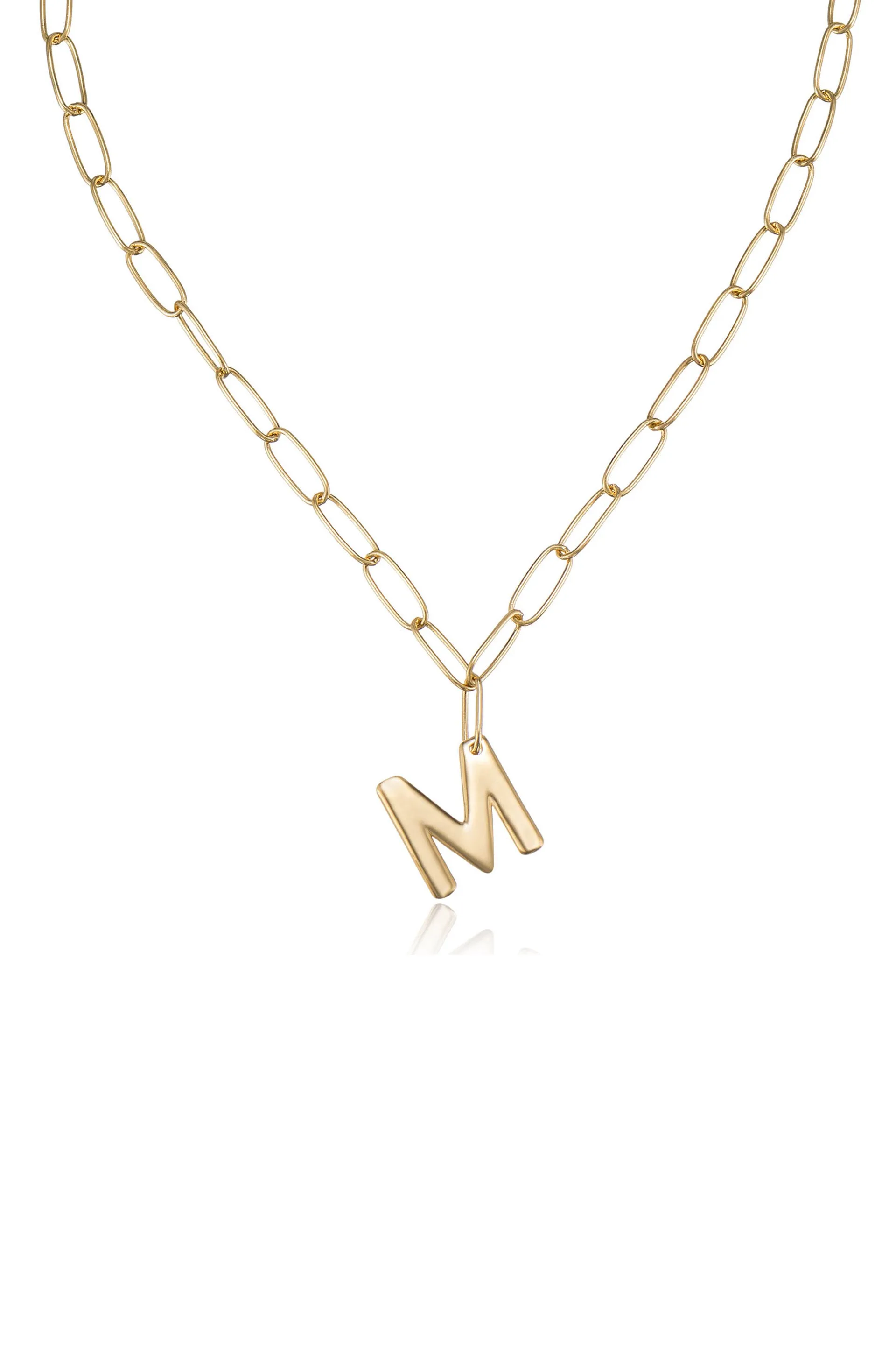 Paperclip Link Initial Necklace