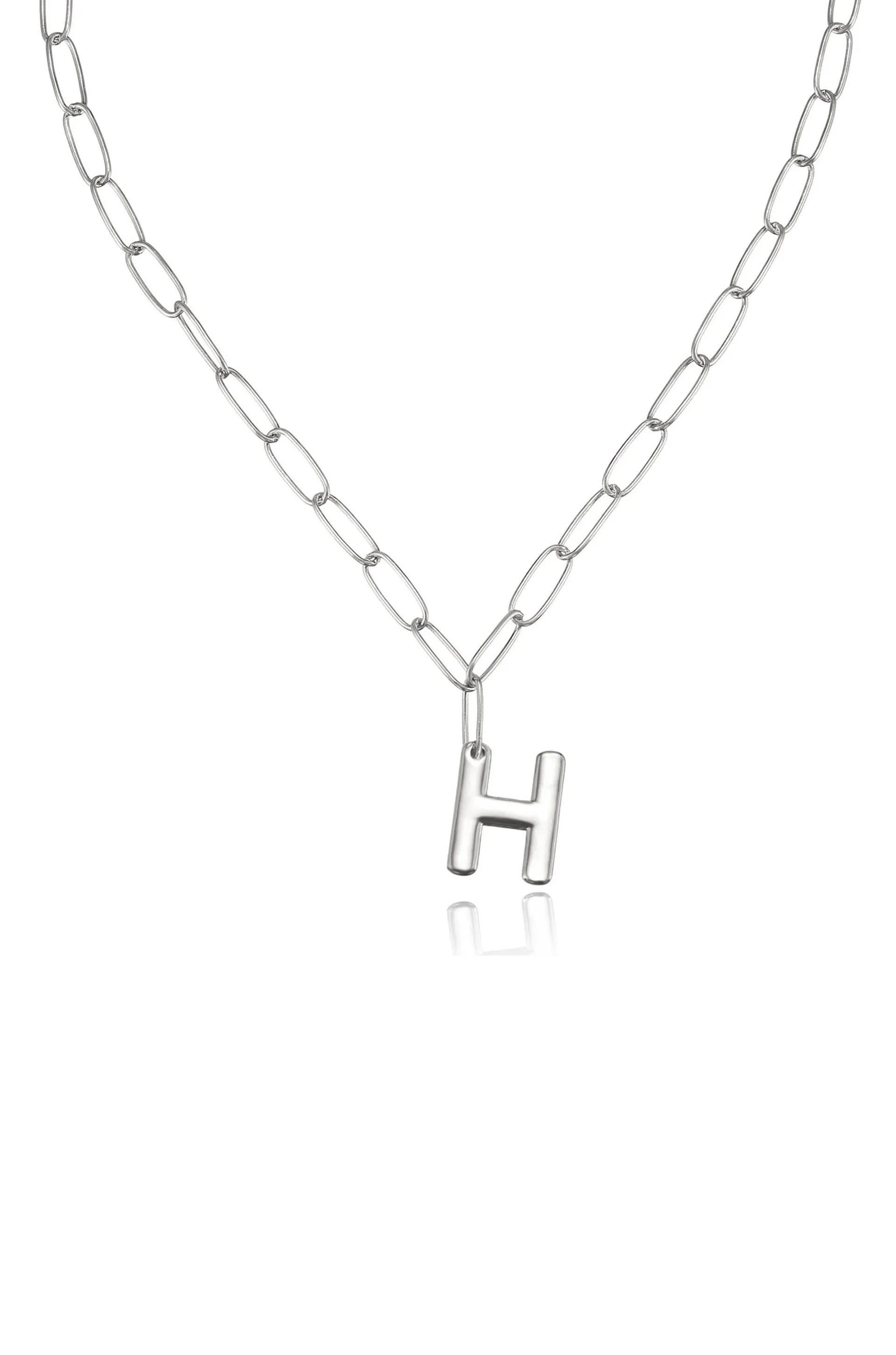 Paperclip Link Initial Necklace