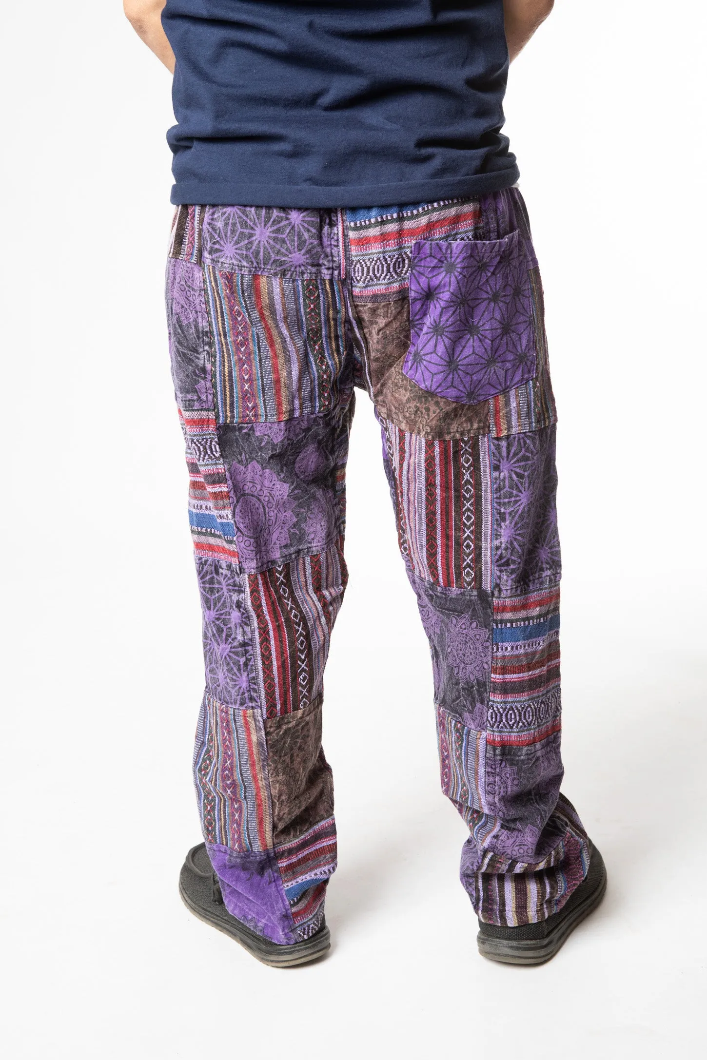 Patchwork Stone Wash Meditation Pants