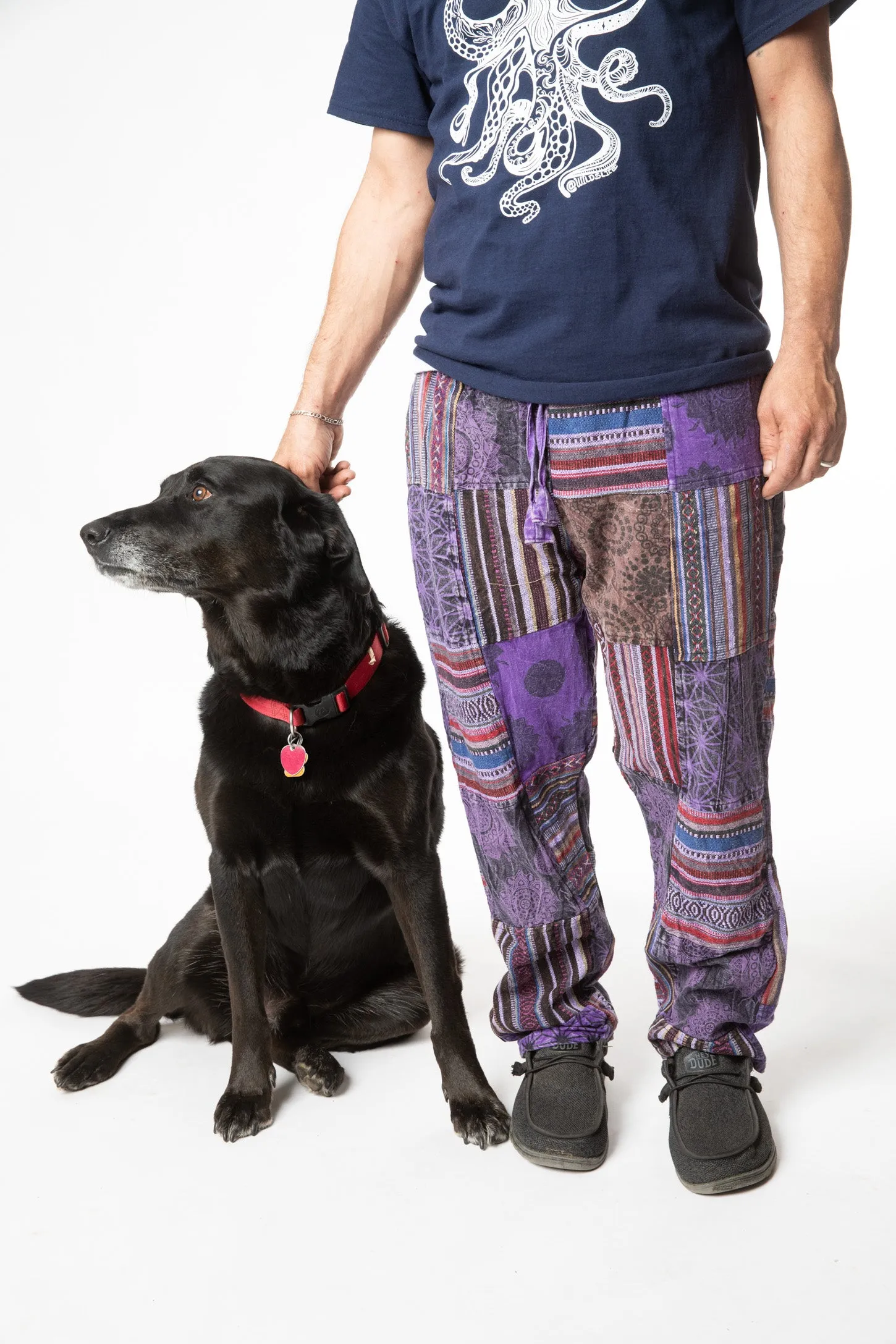 Patchwork Stone Wash Meditation Pants