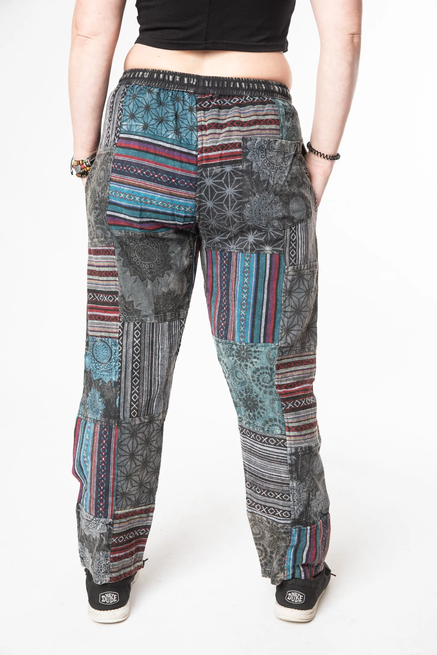 Patchwork Stone Wash Meditation Pants