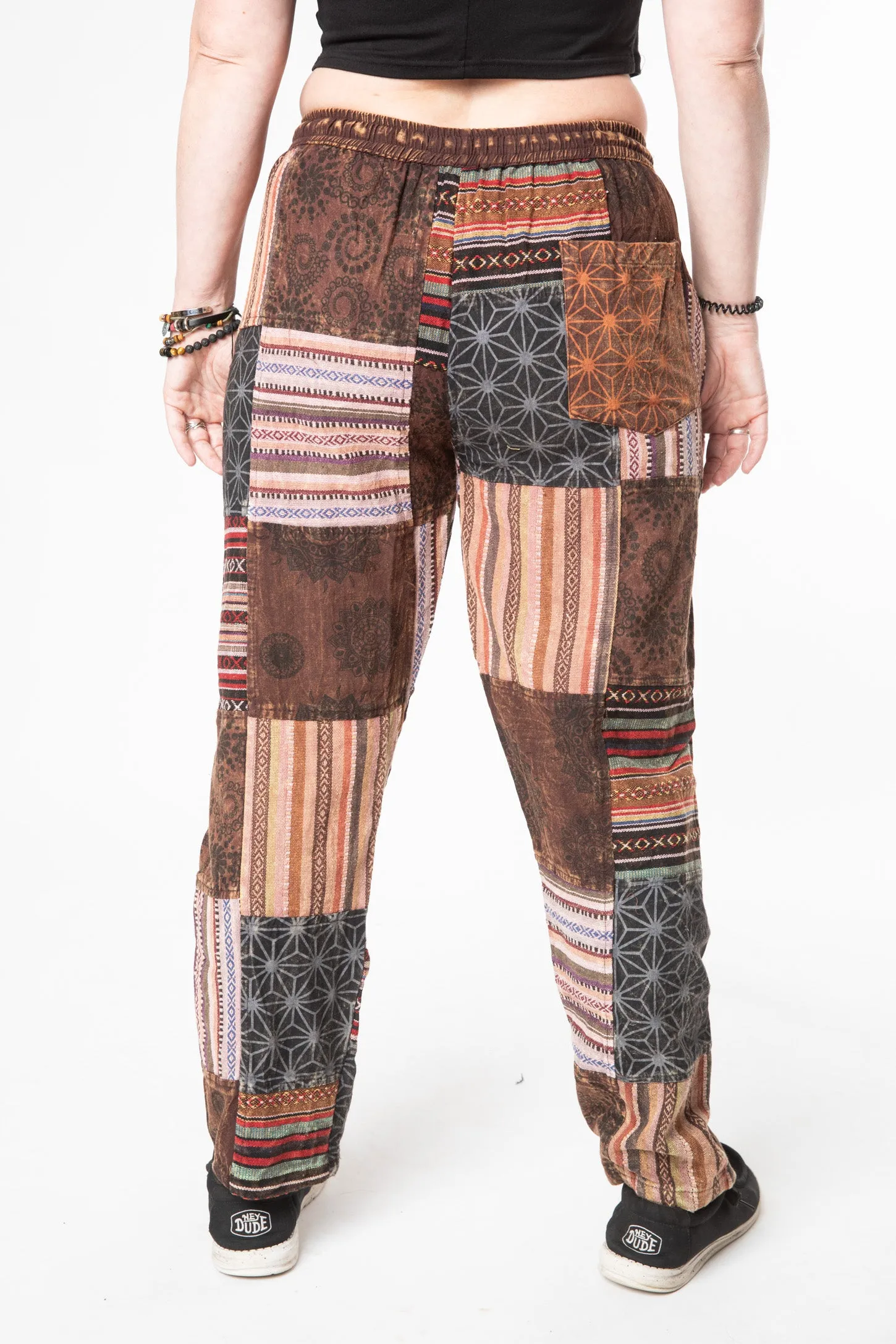 Patchwork Stone Wash Meditation Pants